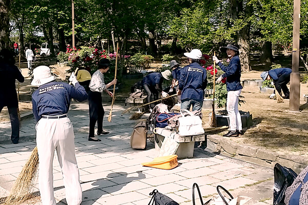 姫路城の清掃